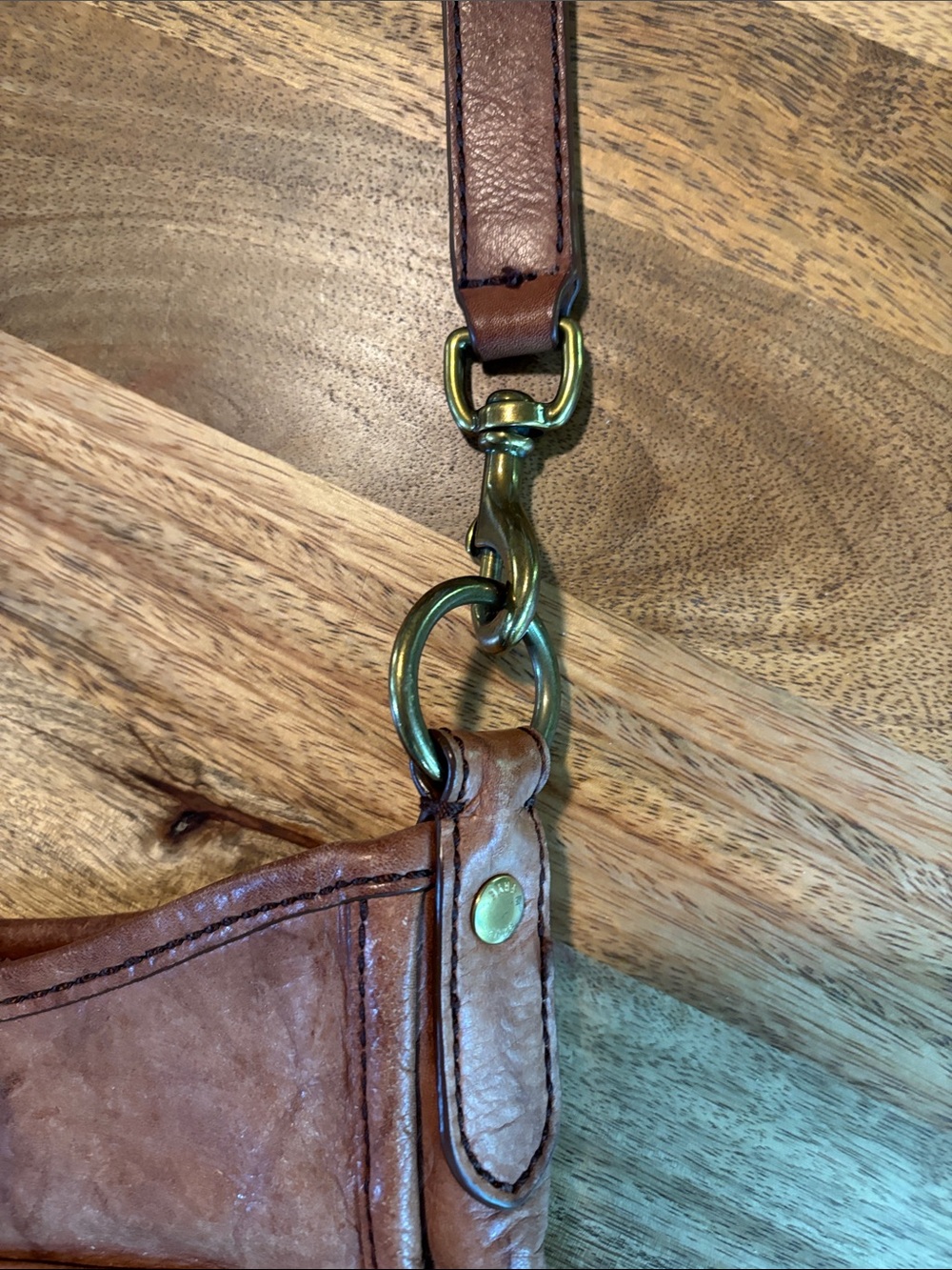 Frye Chestnut Brown Leather Shoulder Crossbody - Picture 7 of 12